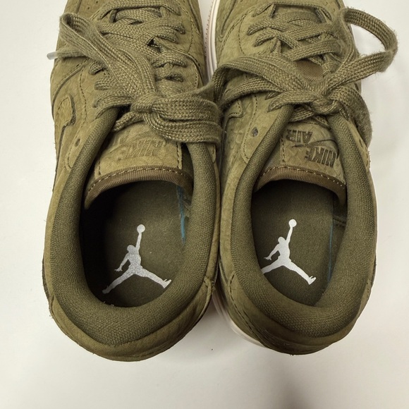 Nike Air Jordan 1 Re Low Lifted Sneakers Olive Canvas Textured Sole Size 7 - Picture 9 of 10